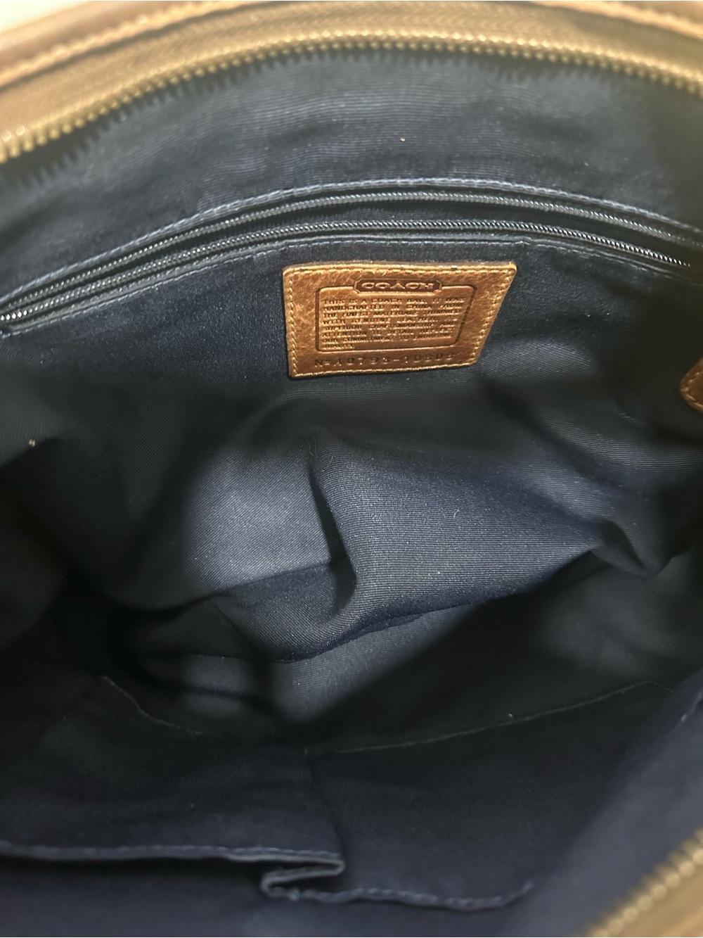 Coach Patchwork Denim and Leather Hobo Bag - Blue/Brown - Picture 7 of 9